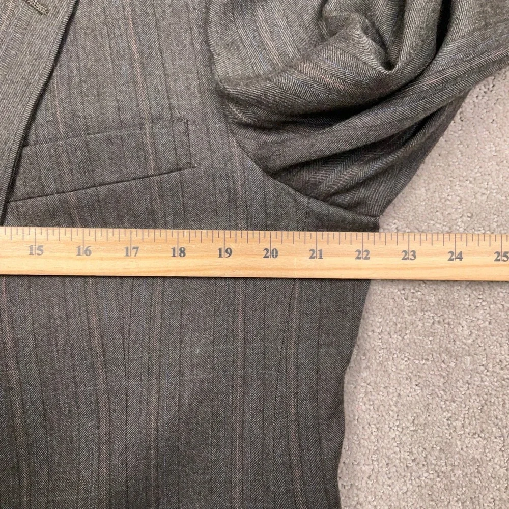 Hart Schaffner Marx Suit Mens 44R Gray Herringbone Pinstripe Heritage Career‎